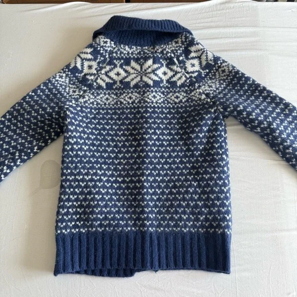 Aerie Lambs Wool Rabbit Hair Y2K Fair Isle Fisherman Cardigan‎ Sweater Medium - Picture 6 of 11